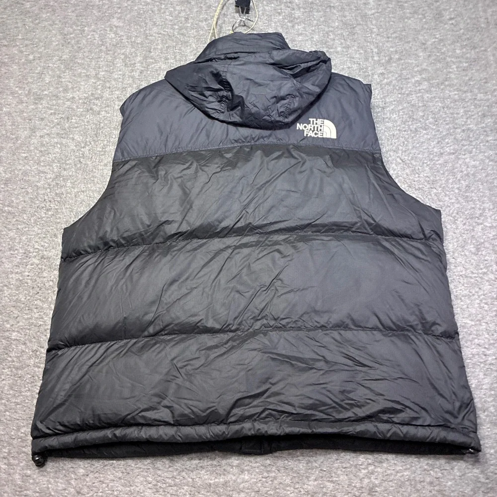 VTG The‎ North Face Nuptse 700 Puffer Vest Mens XXL Black Hooded Down Insulated